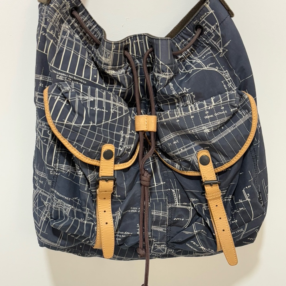 Paul Smith Nautical Drawstring Leather Trimmed Ca… - image 2